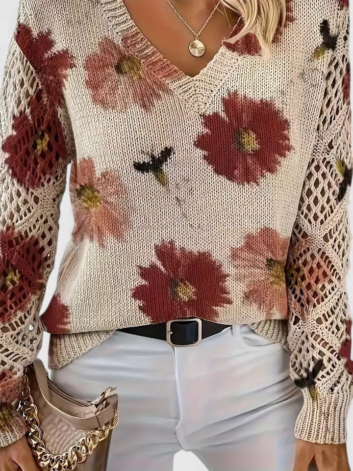 Eva | Elegant Jumper with Floral Print