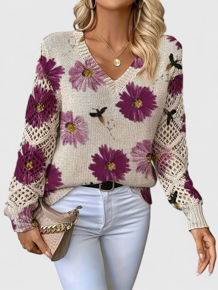 Eva | Elegant Jumper with Floral Print