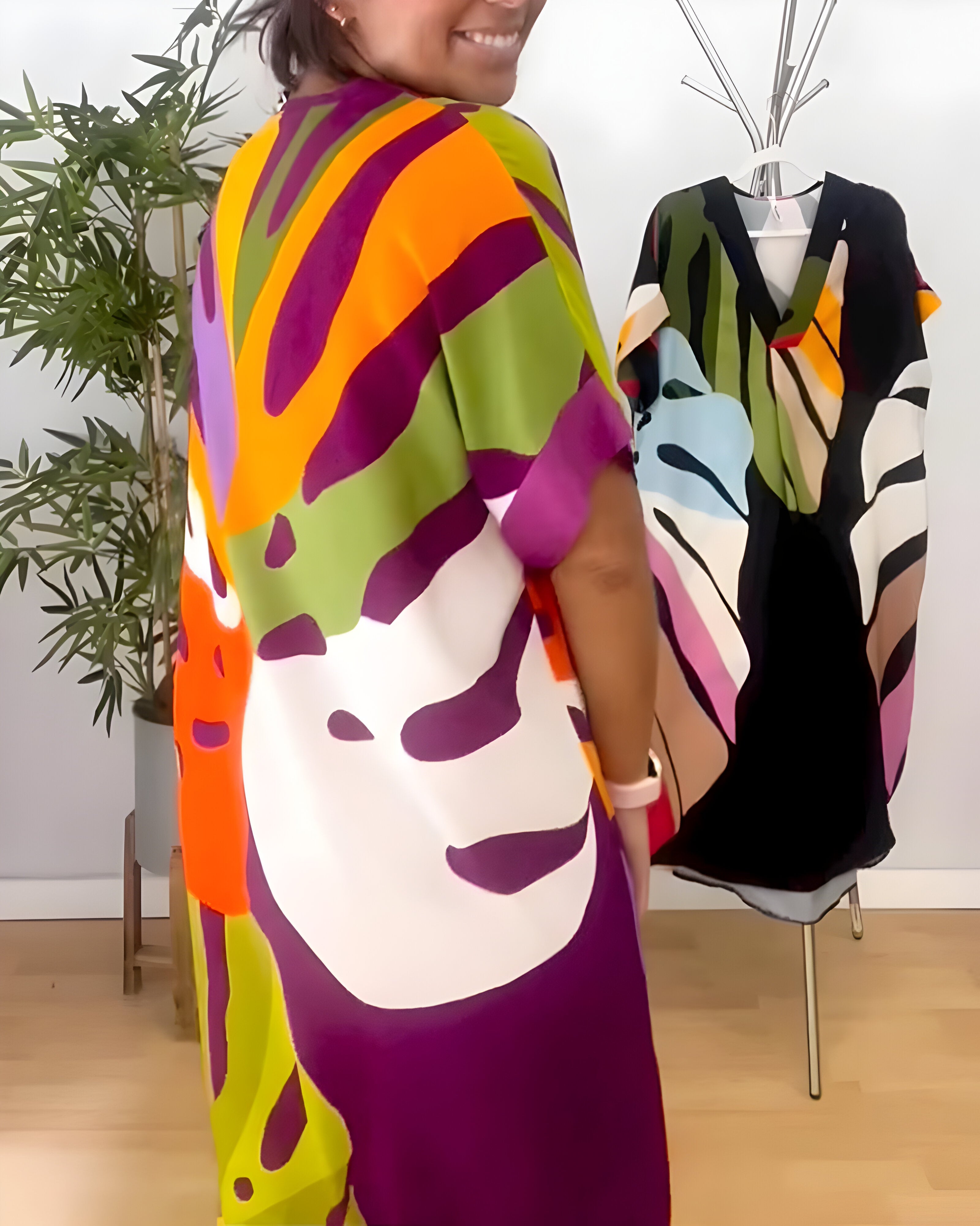 Élodie™ | Casual Dress with Leaf Print