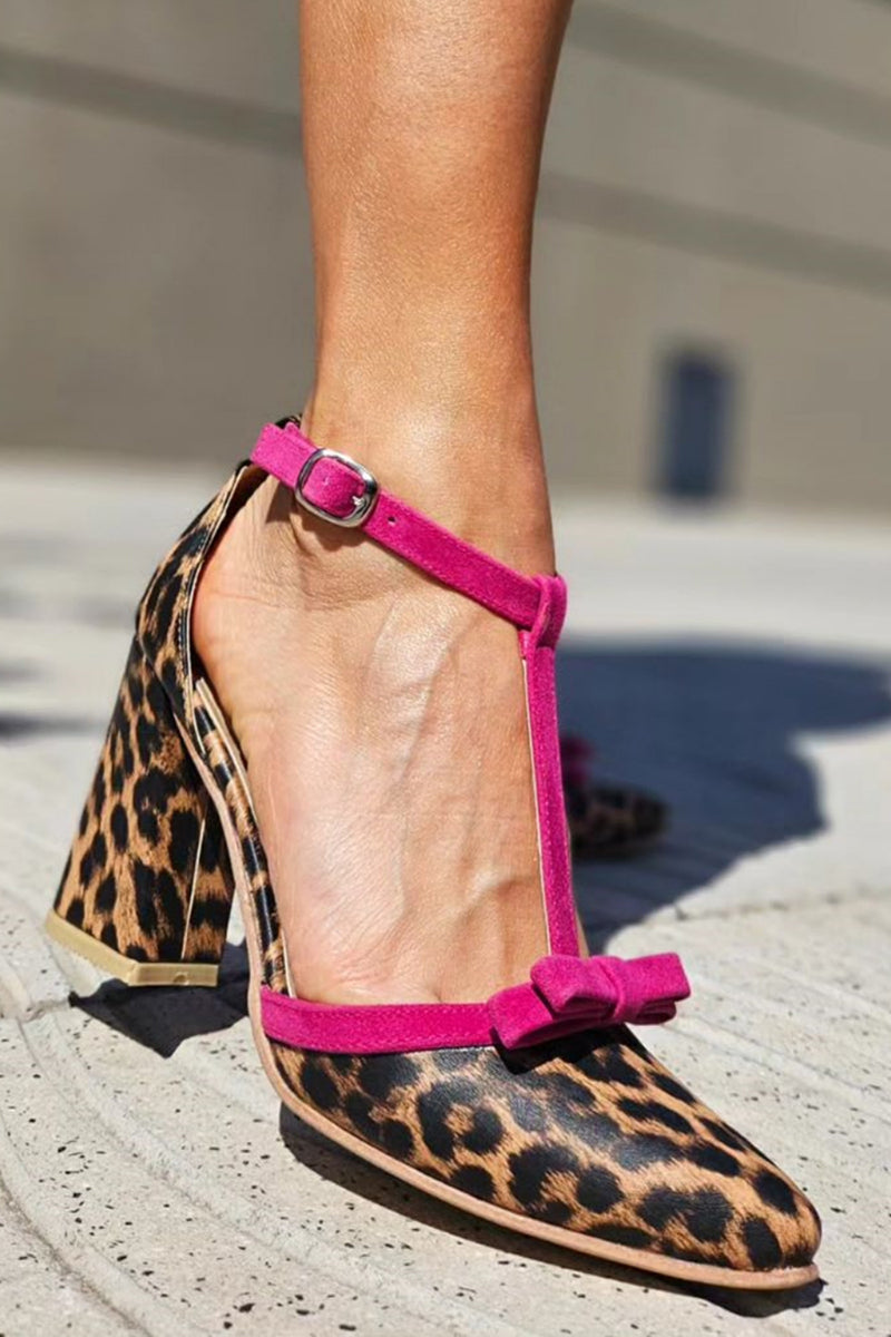 Leontina | Green leopard print sandals with colourful accents