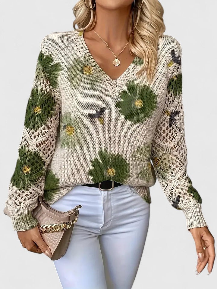 Eva | Elegant Jumper with Floral Print