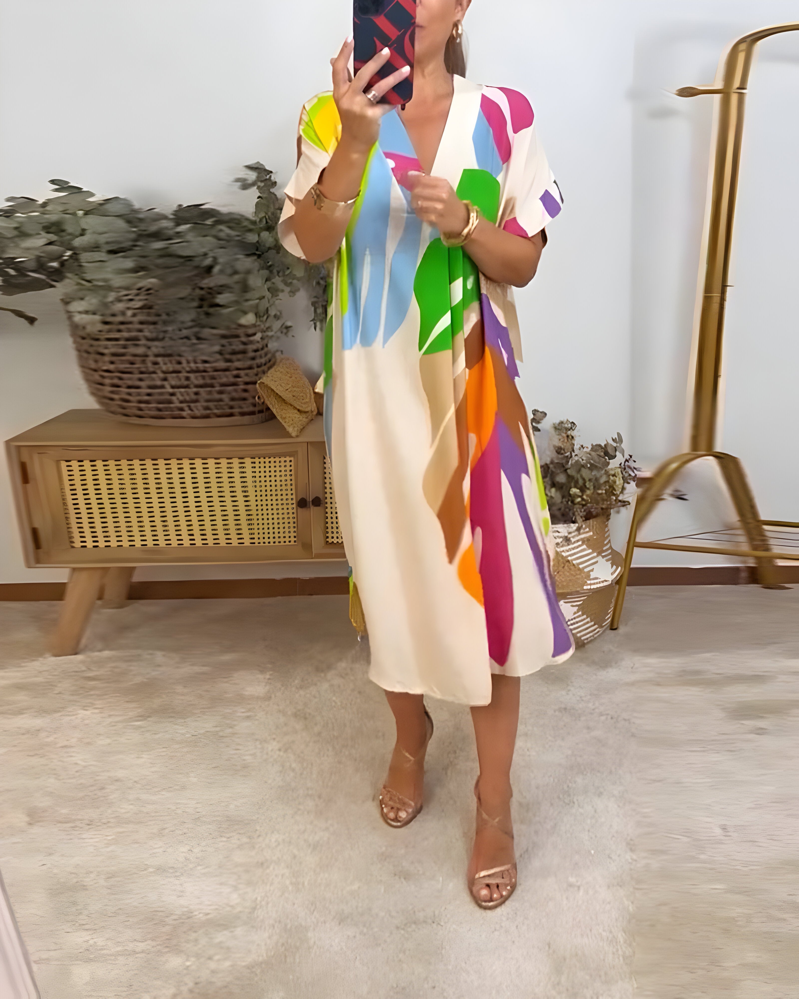 Élodie™ | Casual Dress with Leaf Print