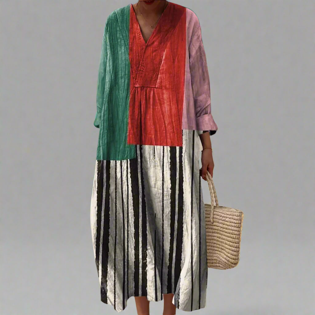 Harriet | Striped Cotton Maxi Dress