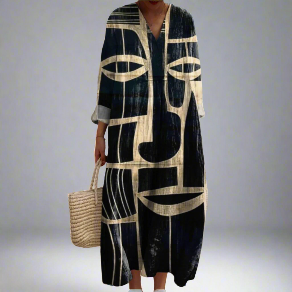 Lorna | Artistic Mid-Length Dress Inspired by Tribalism
