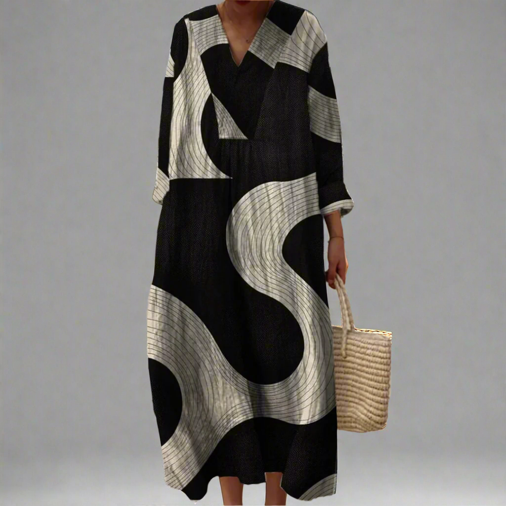 Claudine | Abstract Pattern Maxi Dress
