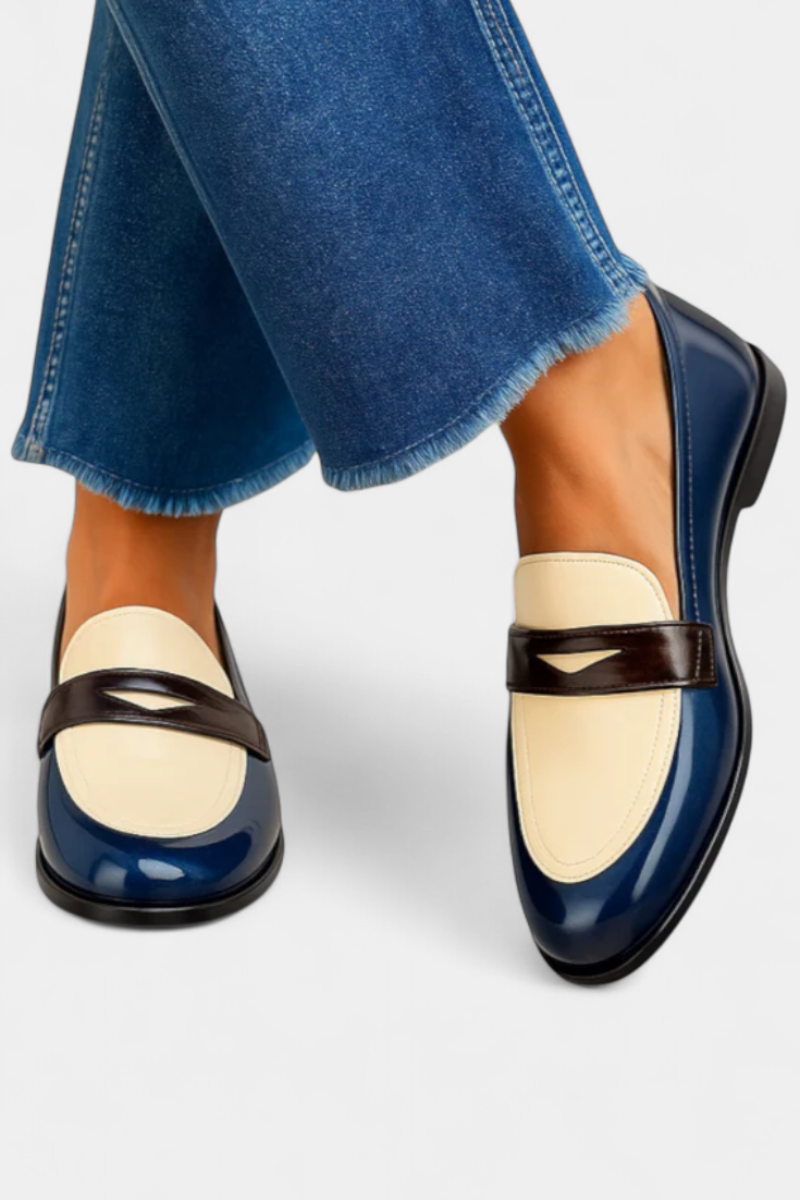 Bicolour Claudia Loafers with Timeless Style