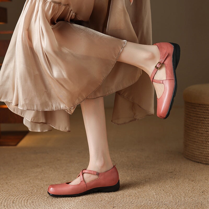 Elina™ | Leather Mary Janes