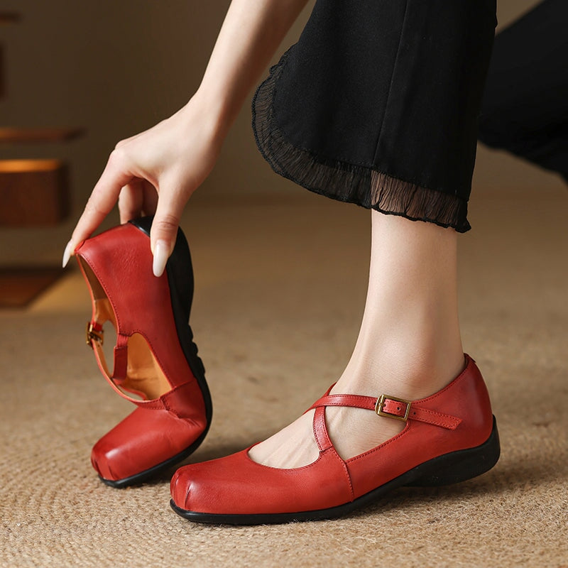 Elina™ | Leather Mary Janes