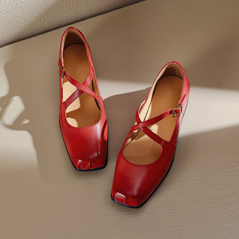 Elina™ | Leather Mary Janes