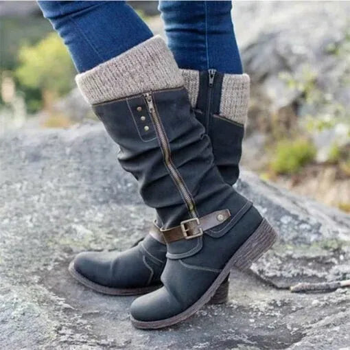 Leonora™ - Stylish Zip-Up Ankle Boots