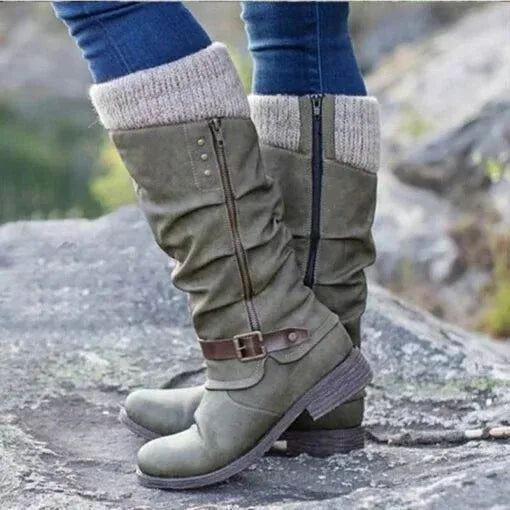 Leonora™ - Stylish Zip-Up Ankle Boots