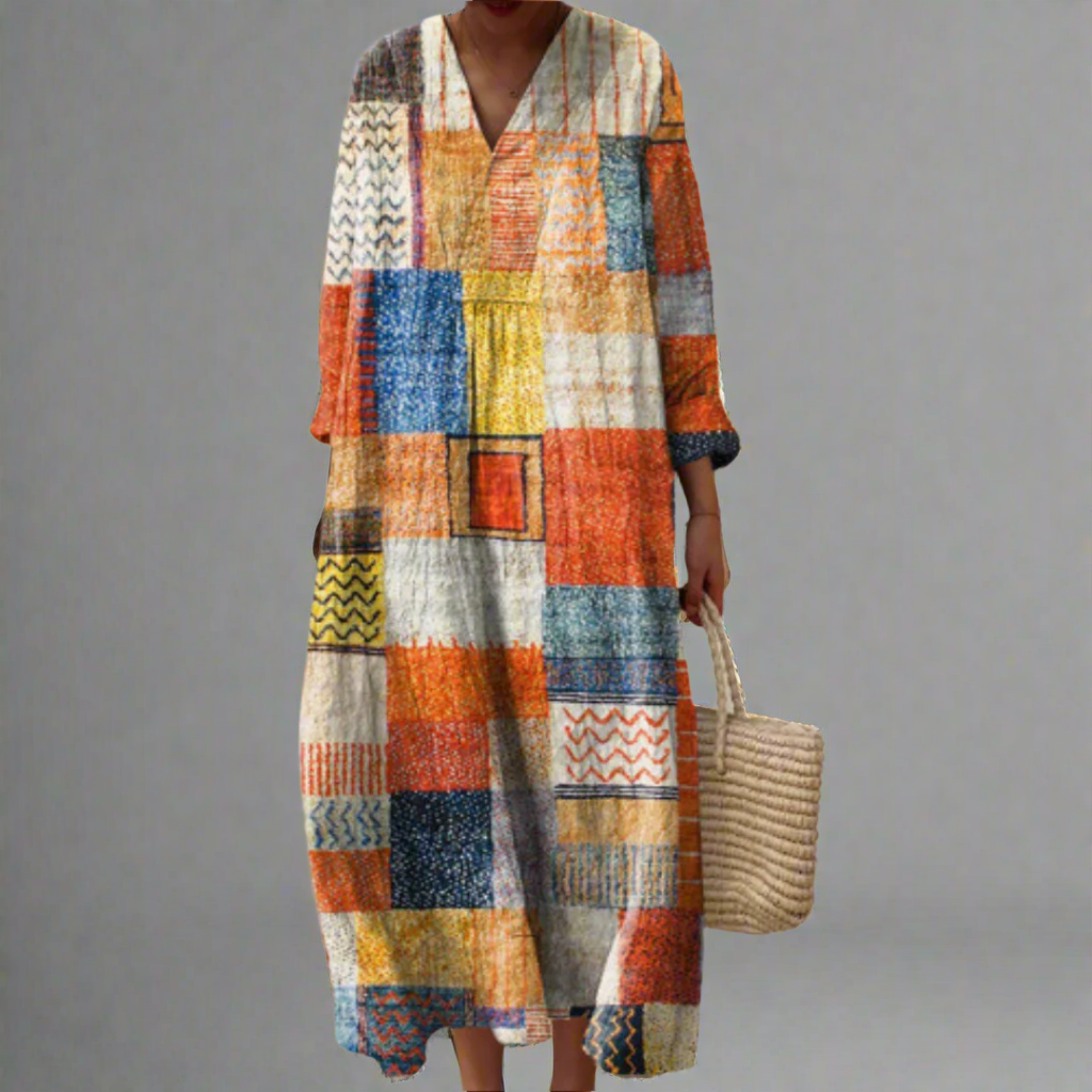 Hazel | Maxi Dress Patchwork Harmony Boho