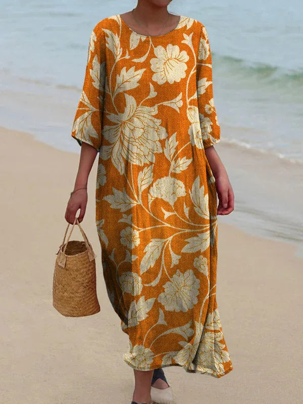 Evrane – Floral Dress with Warm Glow