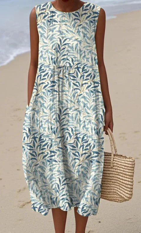 Adelina | Long Summer Dress with Floral Patchwork