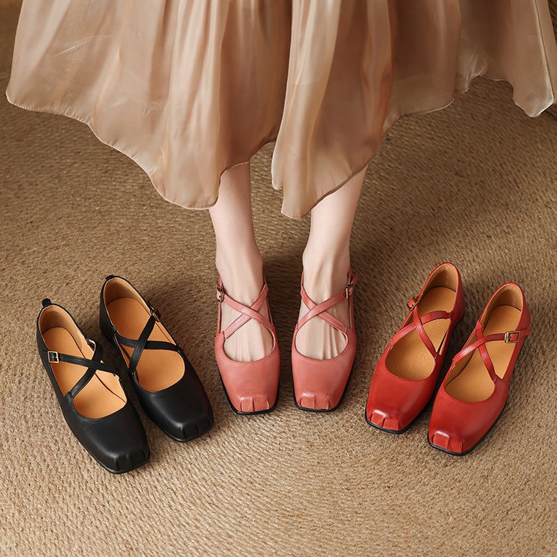 Elina™ | Leather Mary Janes